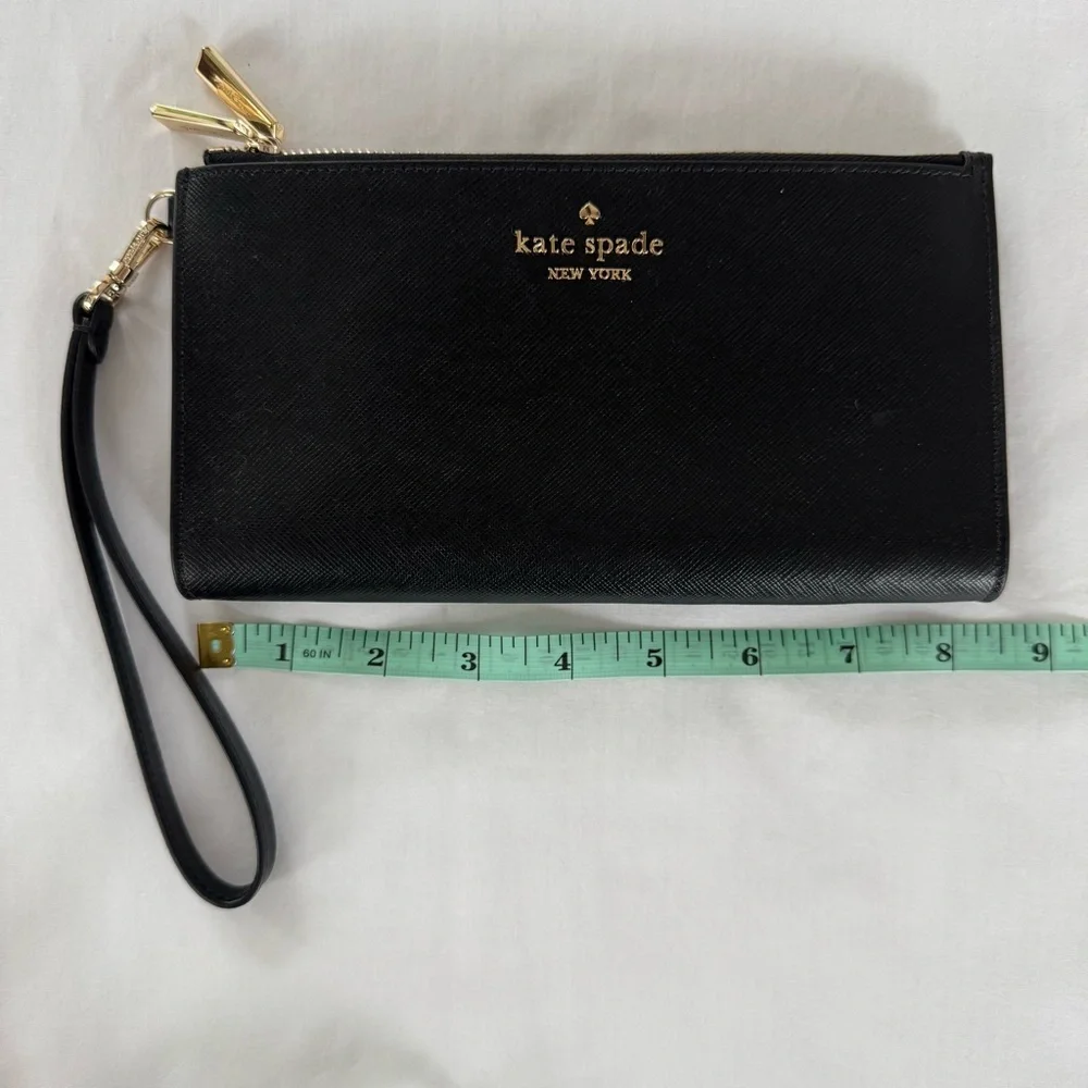 Kate Spade NWT Clutch/Wristlet, Double Zipper, Madison, Saffiano Leather, Black